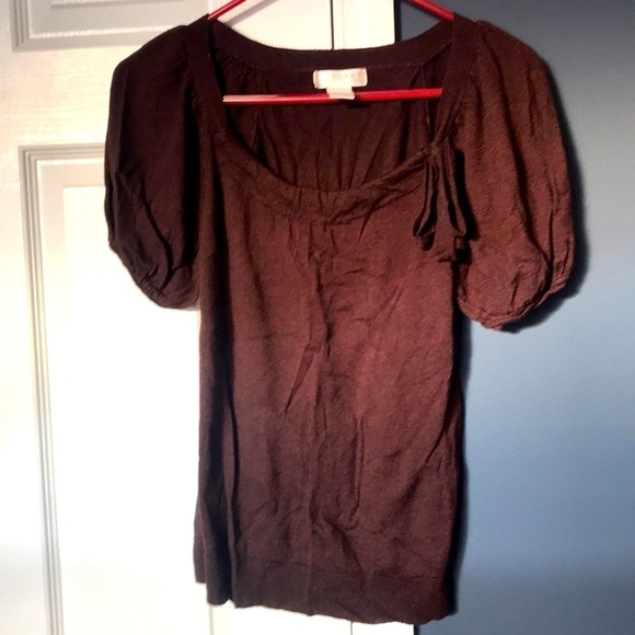 Kenar Brown Short Sleeve Sweater - Picture 1 of 5